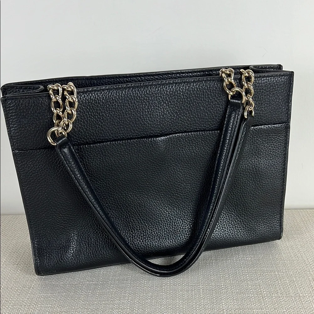 Kate Spade Cherry Street Black Pebbled Leather Shoulder Bag Bow Accent - Picture 5 of 10